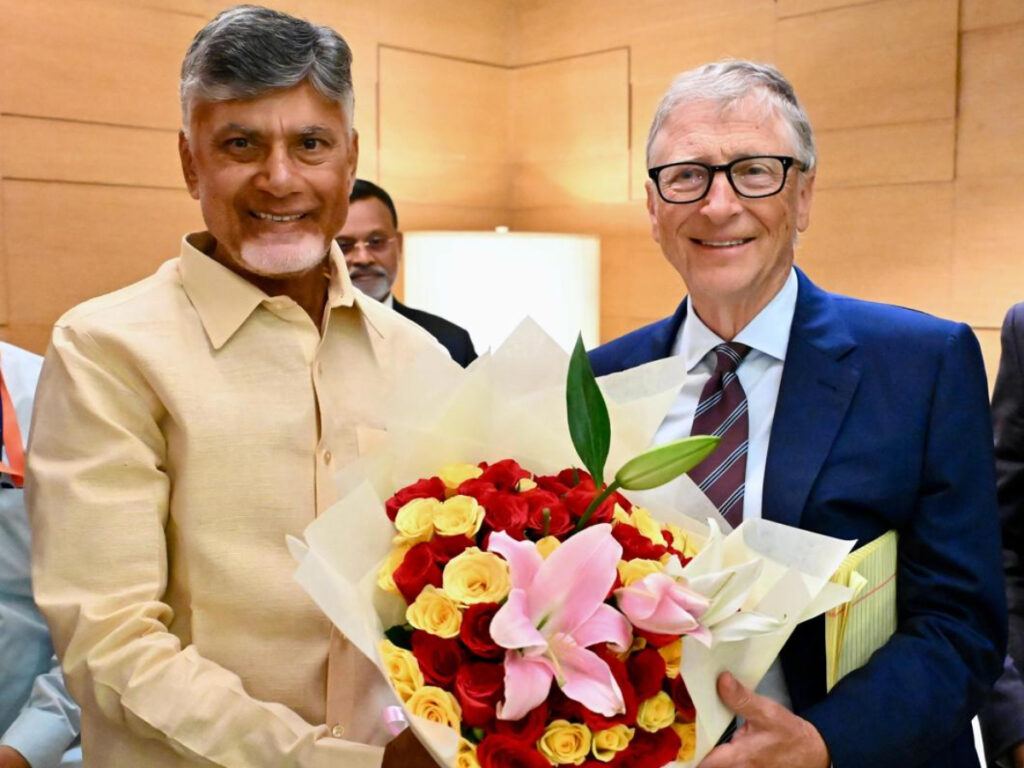 Chandrababu Naidu Meets Bill Gates in Delhi