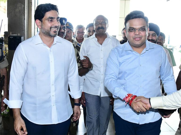 Nara Lokesh Jay Shah Vizag IPL Match