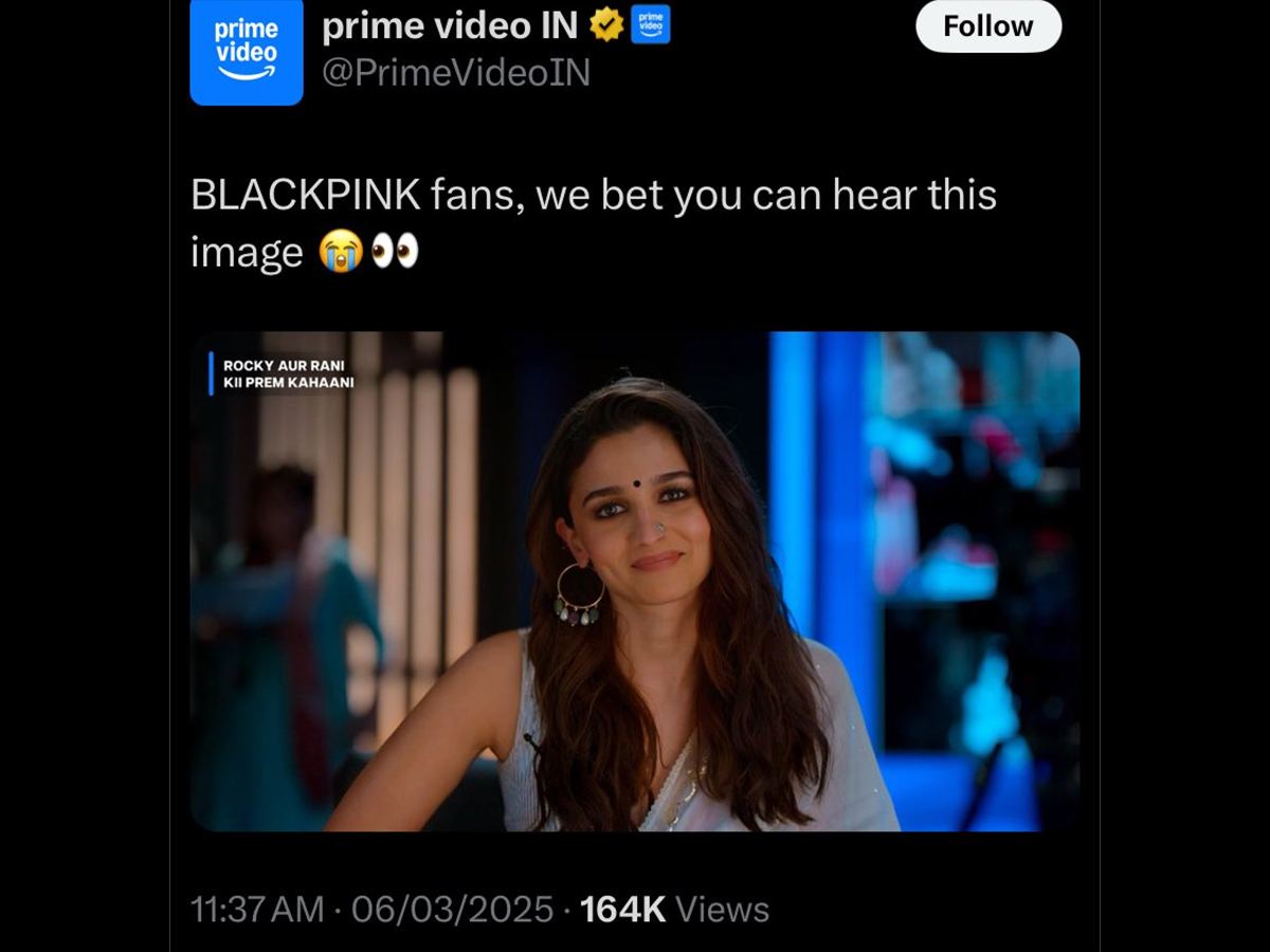 Prime Video India, Alia Bhatt controversy, Blackpink Jennie song, Like Jennie controversy, Prime Video backlash, Prime Video deletes tweet, Alia Bhatt Rocky Aur Rani, Jennie plagiarism controversy, Prime Video meme controversy