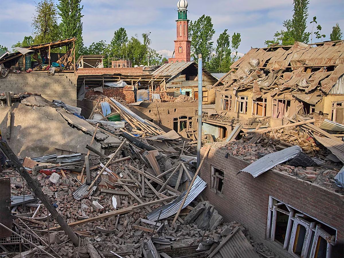 Forces Demolished Six Terrorists Houses in Kashmir
