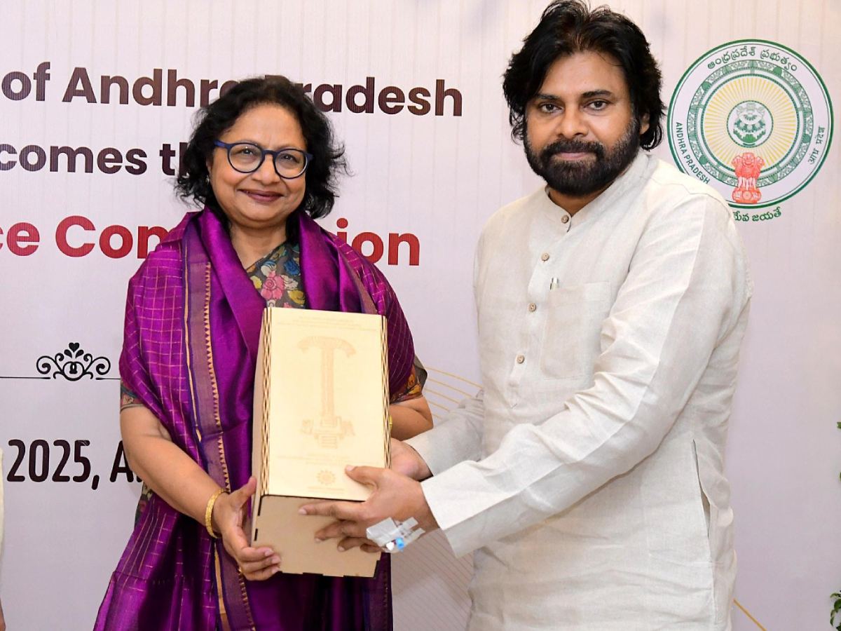 Pawan Kalyan with saline drip Attends 16th Finance Commission Meet