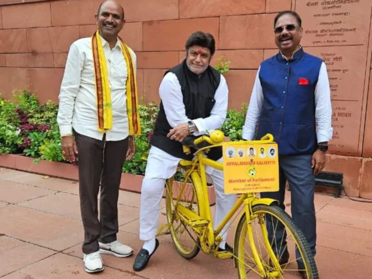 Balakrishna on Cycle @ Parliament