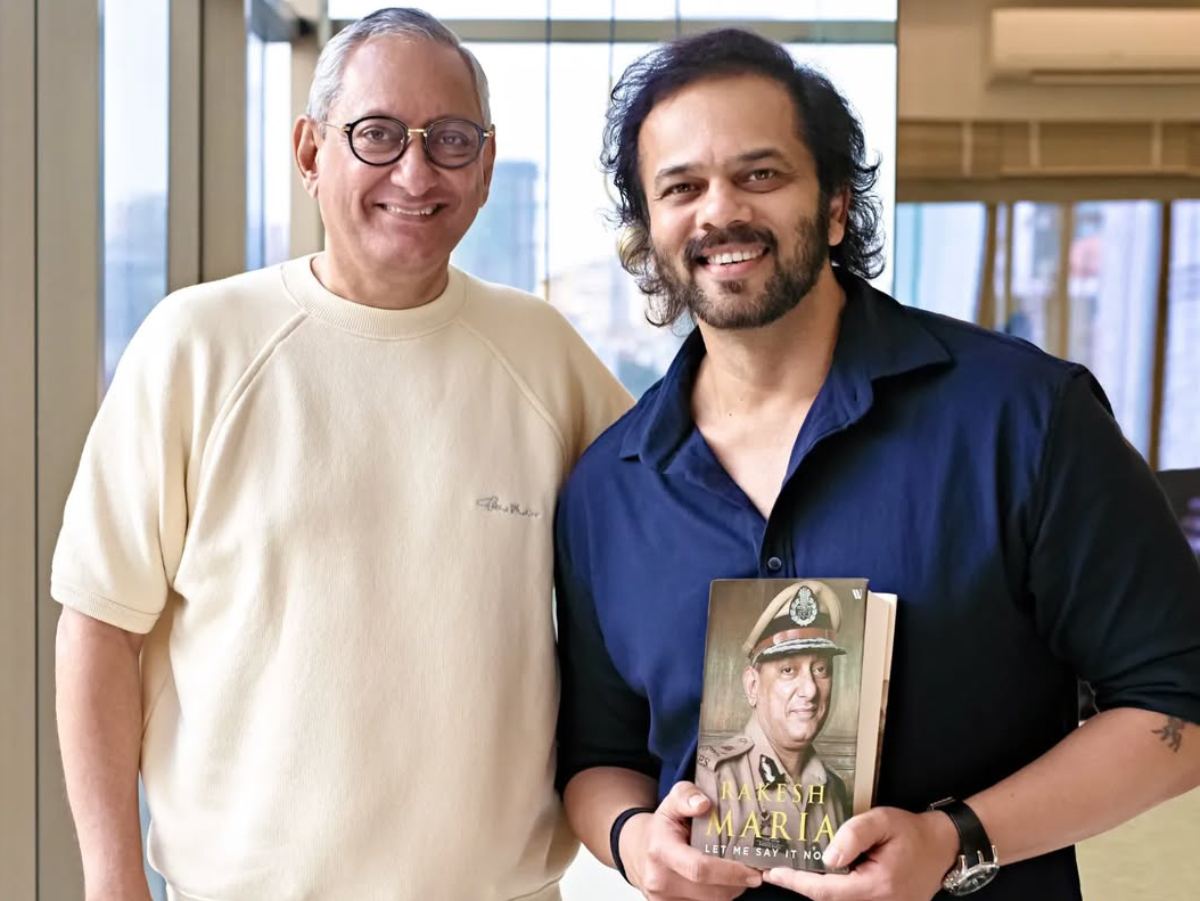 Rohit Shetty and John Abraham on Rakesh Maria biopic set