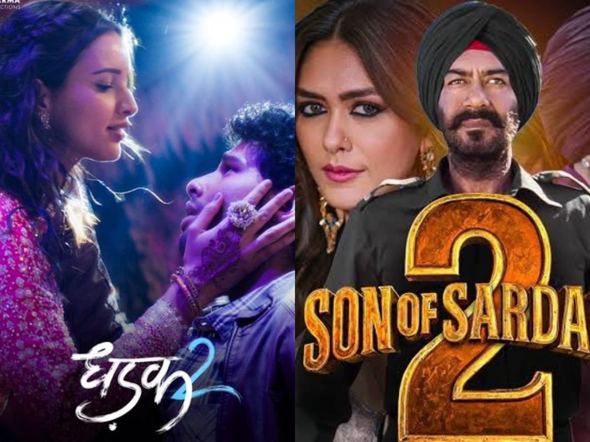 Dhadak 2 and Son of Sardaar 2 movie posters side-by-side