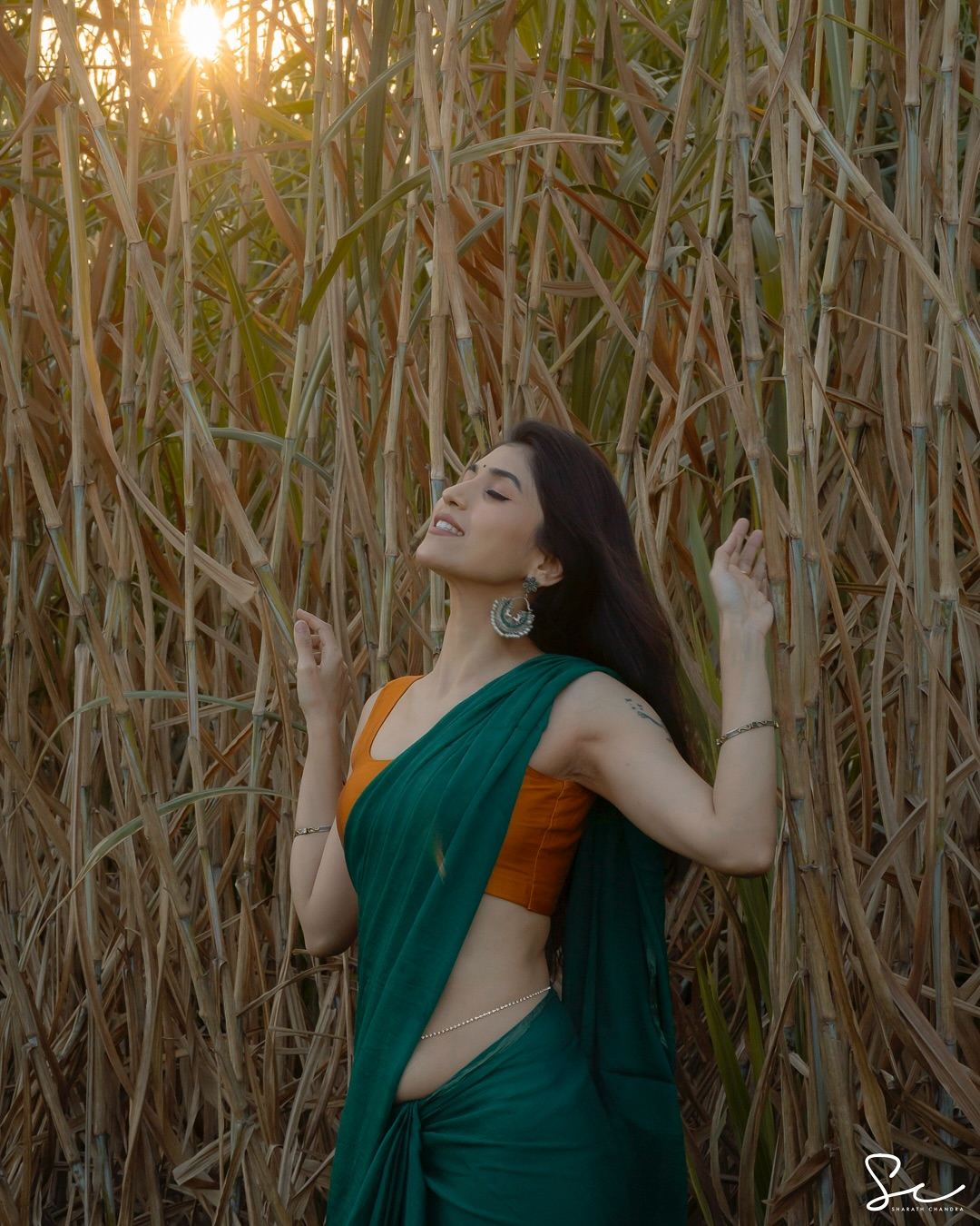 Glamorous pose captured in Waist Chain on Point: Abhimanika photoshoot.