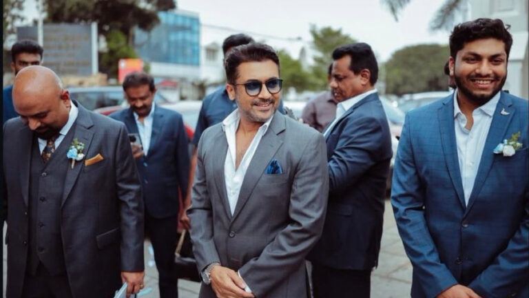 Suriya in salt and pepper look
