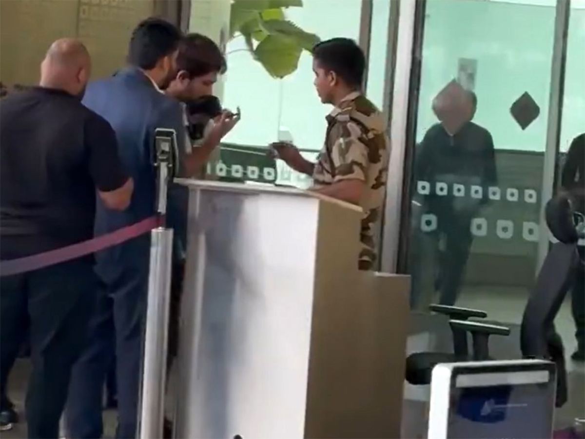 Allu Arjun at airport security check