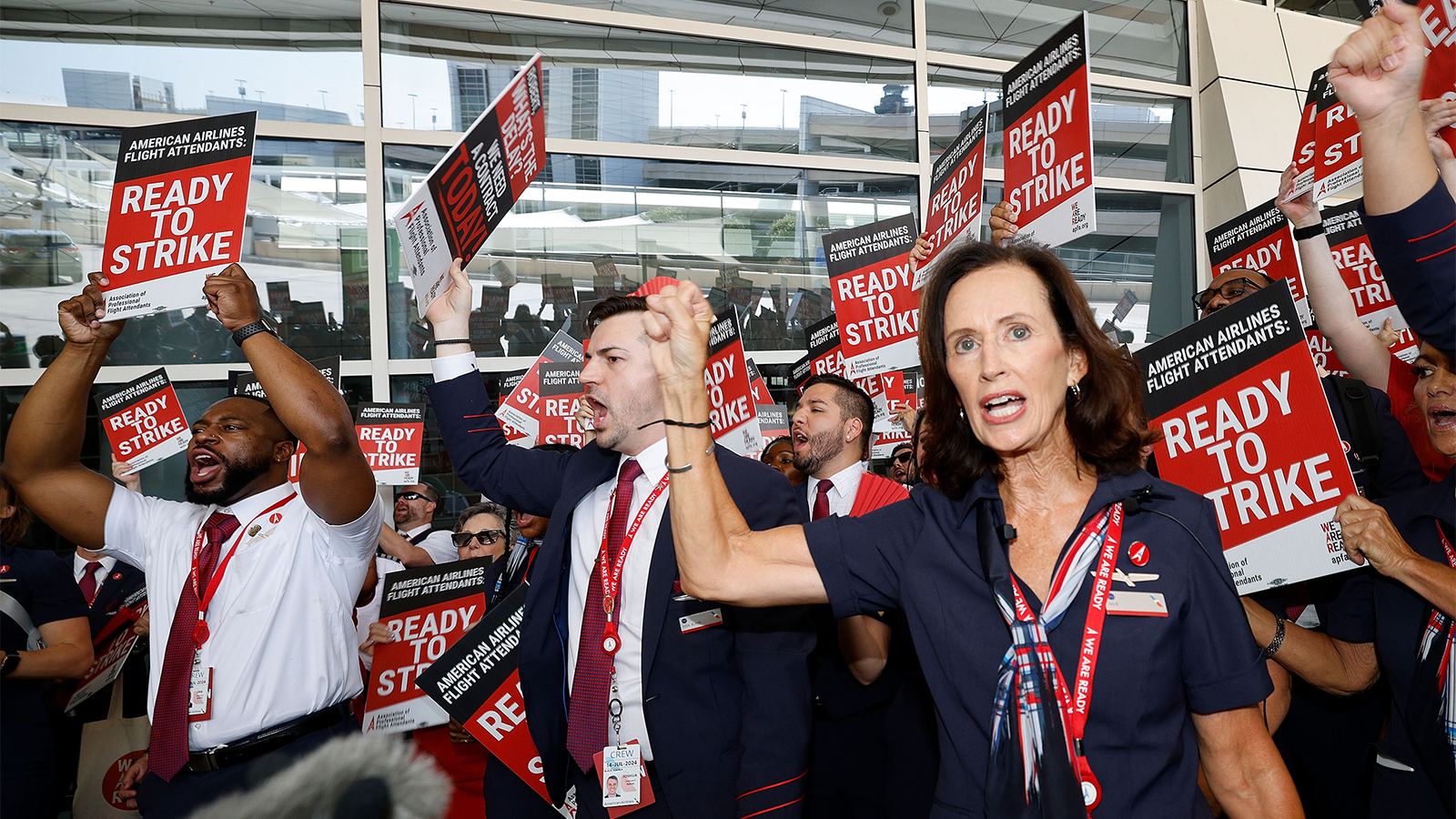 American Airlines workers strike united
