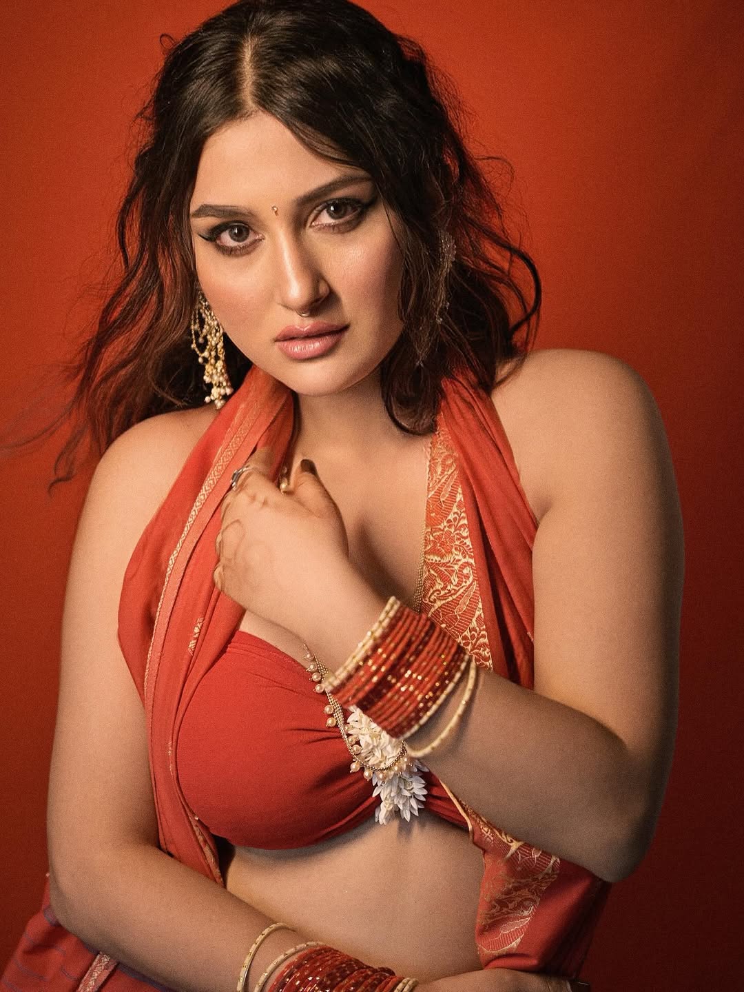 Anijta desi glam look highlights chic traditional elegance in style