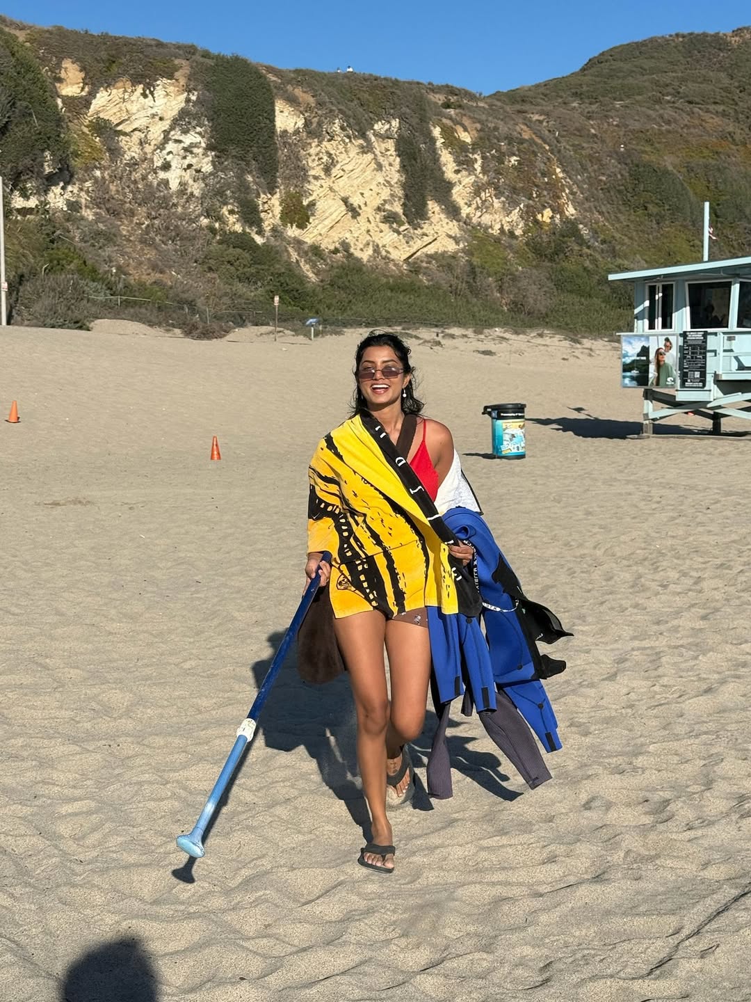 Beautiful Bikini Aastha Sharan embracing glamour in hot beachwear style.