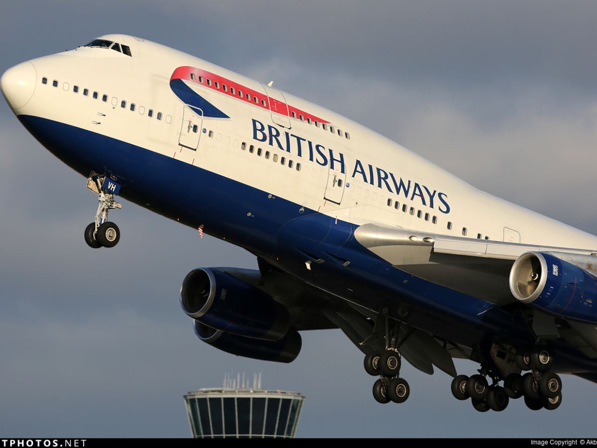 British Airways pilot in open cockpit