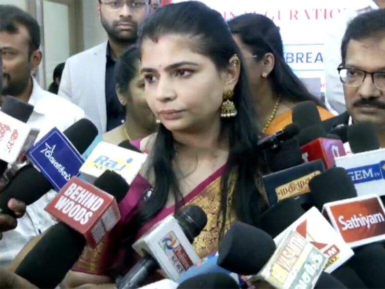 Chinmayi speaking at press event