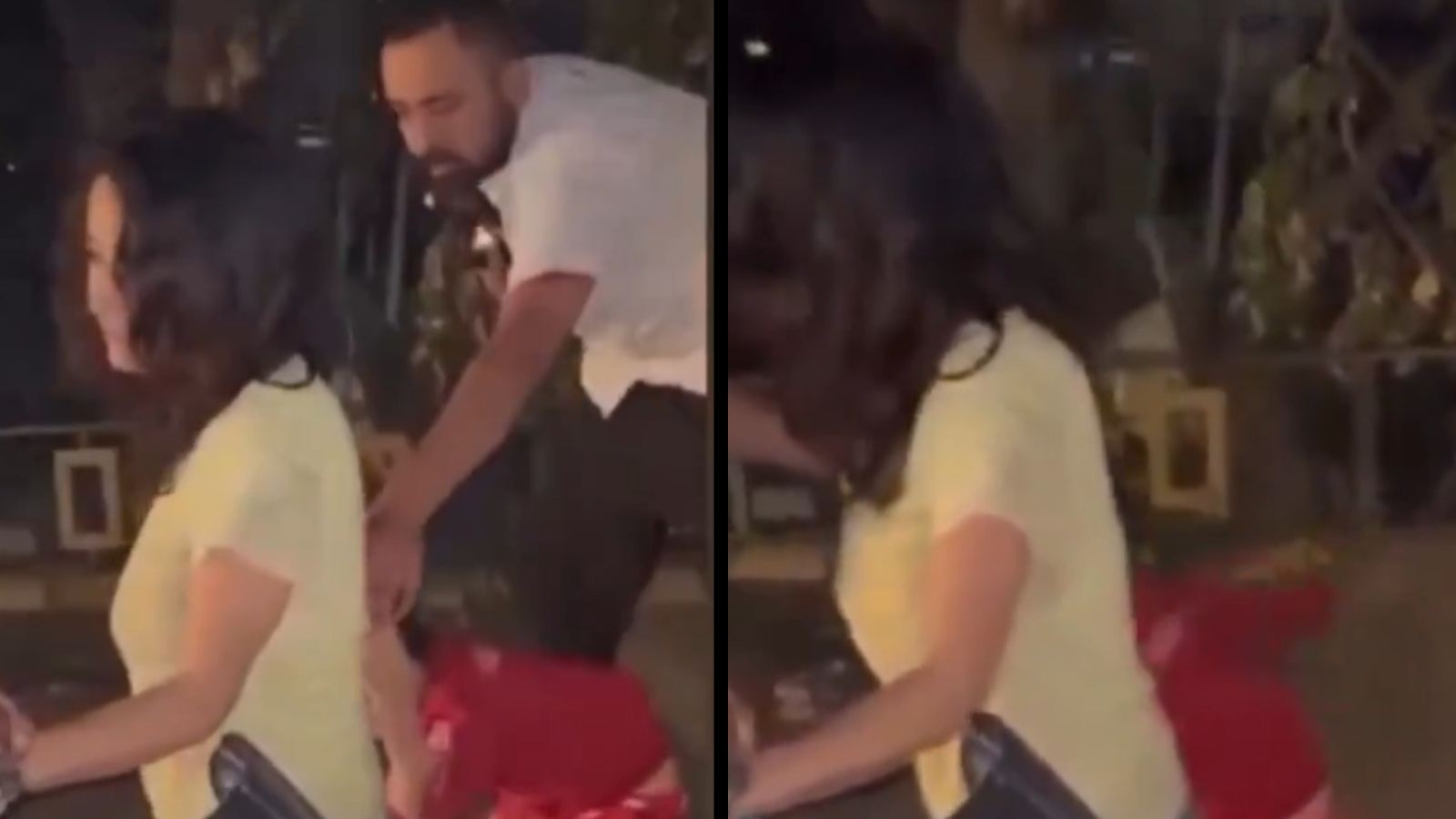 Drunk parents dragging child