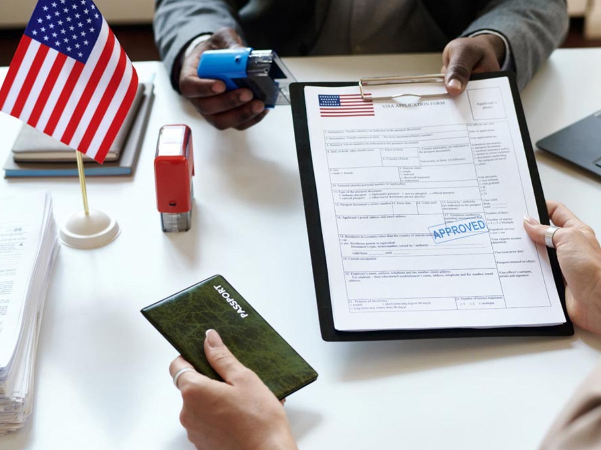 H1B visa approval form on a desk