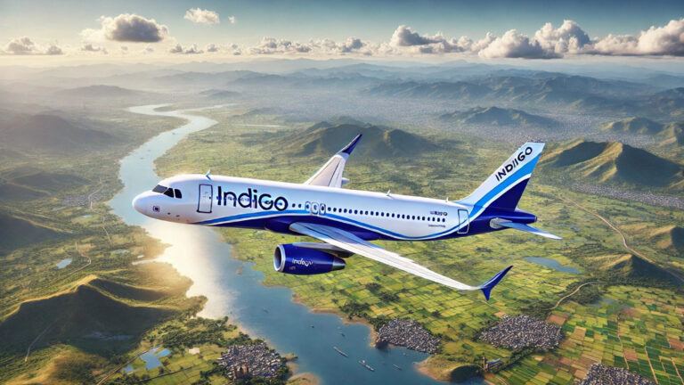 IndiGo aircraft lined up on the runway, representing the airline’s fleet strategy shift.