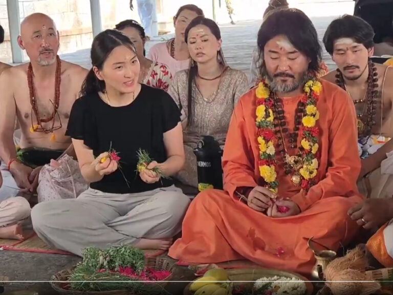 Japanese Devotees Perform Yagam for World Peace at Trichy Temple