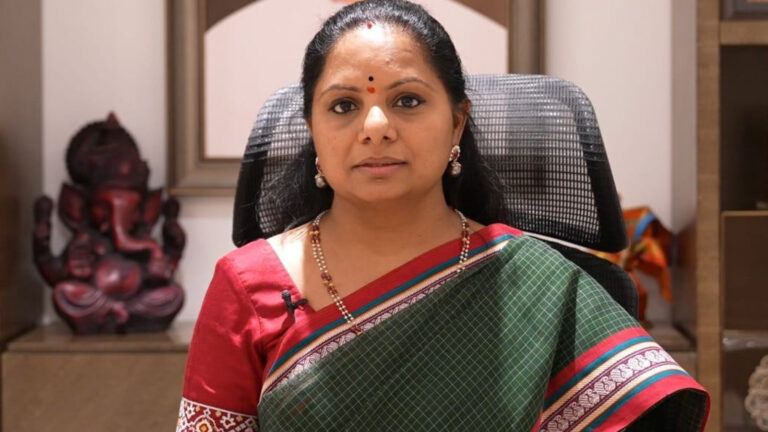 Kalvakuntla Kavitha in Telangana Jagruthi scarf amid BRS exit talk