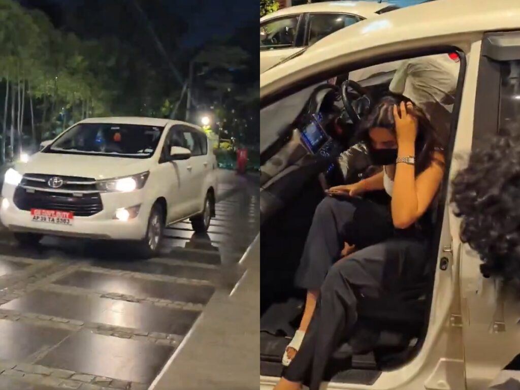 Niddhi Agerwal spotted in PK official vehicle