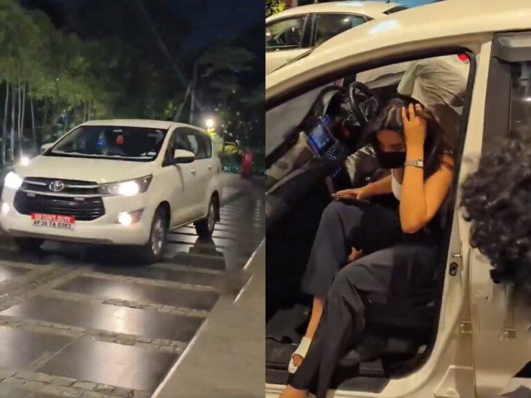 Niddhi Agerwal spotted in PK official vehicle