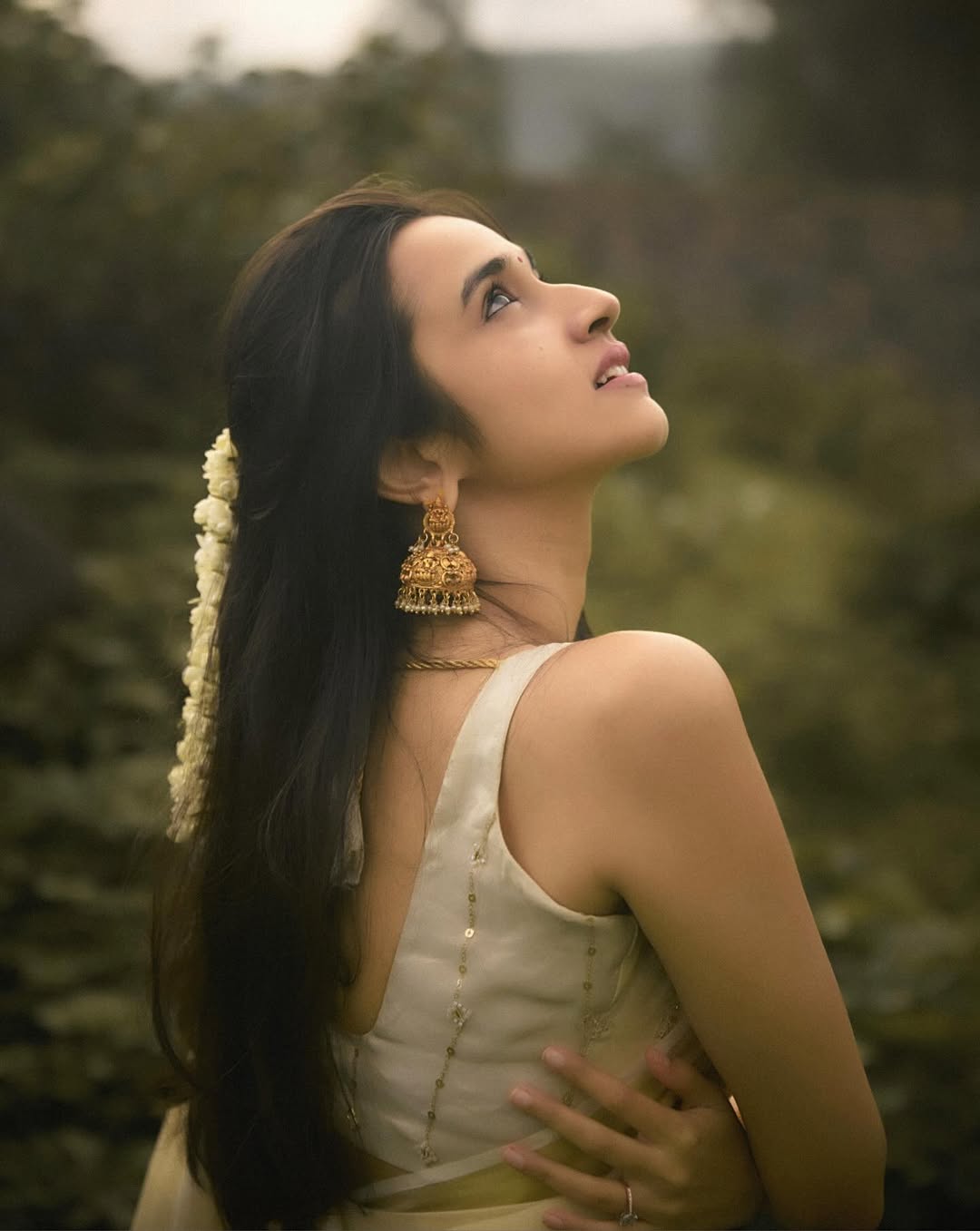 Nuveksha poses gracefully highlighting her elegance and natural style