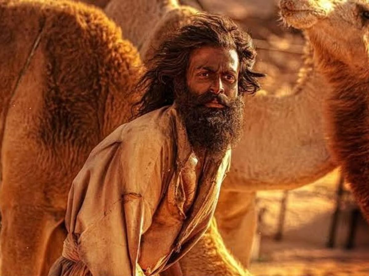 Prithviraj Sukumaran in Aadujeevitham scene