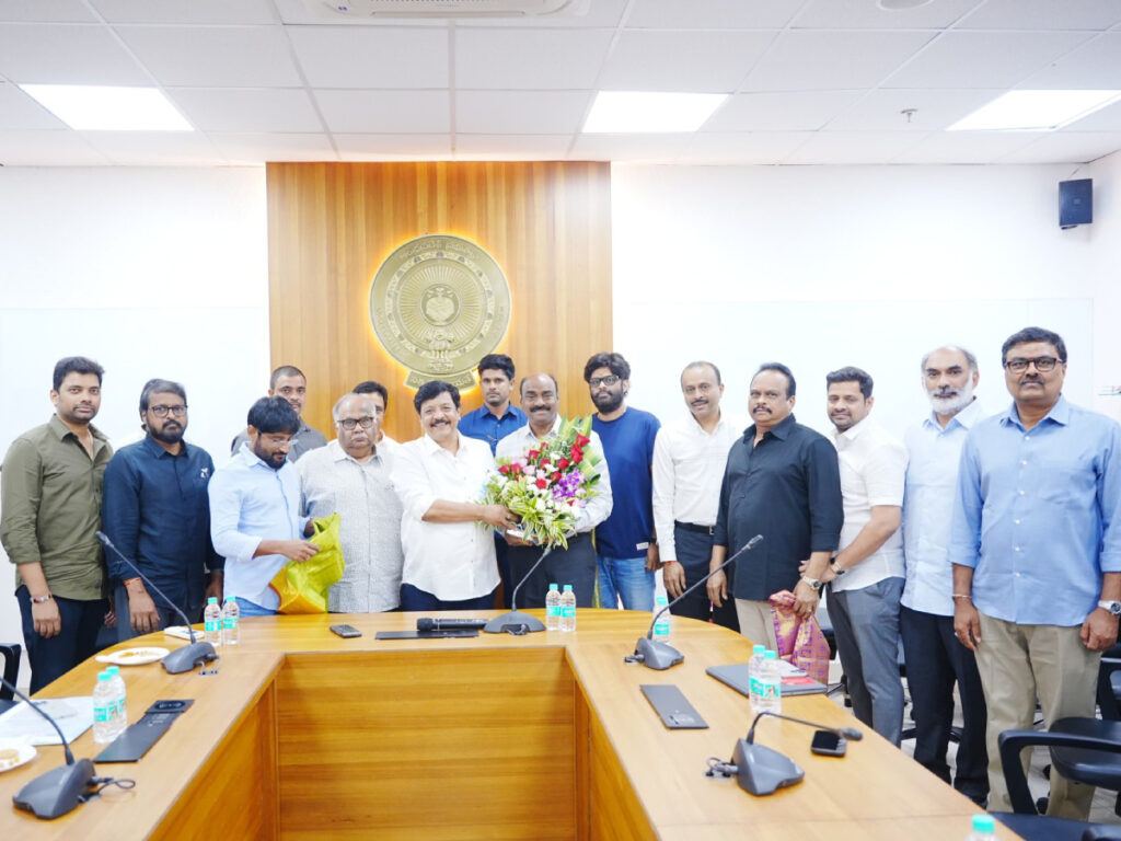Telugu film producers and federation leaders meeting over film workers strike in Andhra and Telangana