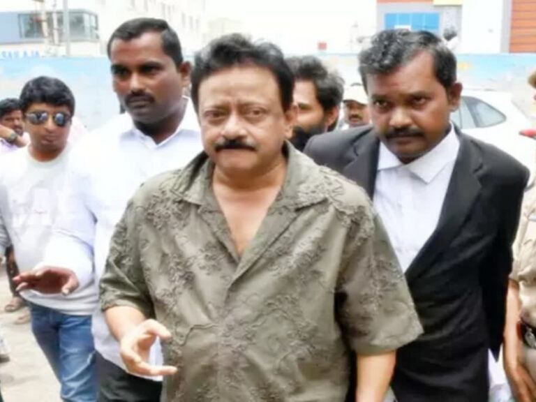 Ramgopal Varma outside Ongole police station