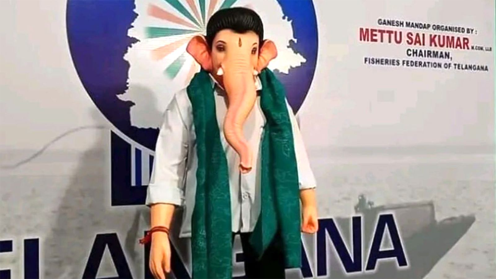 Ganesha idol styled as Revanth Reddy