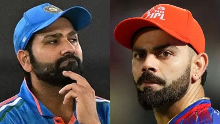 Rohit Sharma and Virat Kohli training