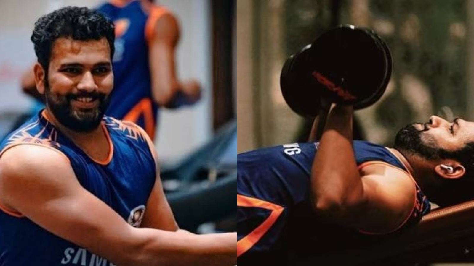 Rohit Sharma during a fitness drill