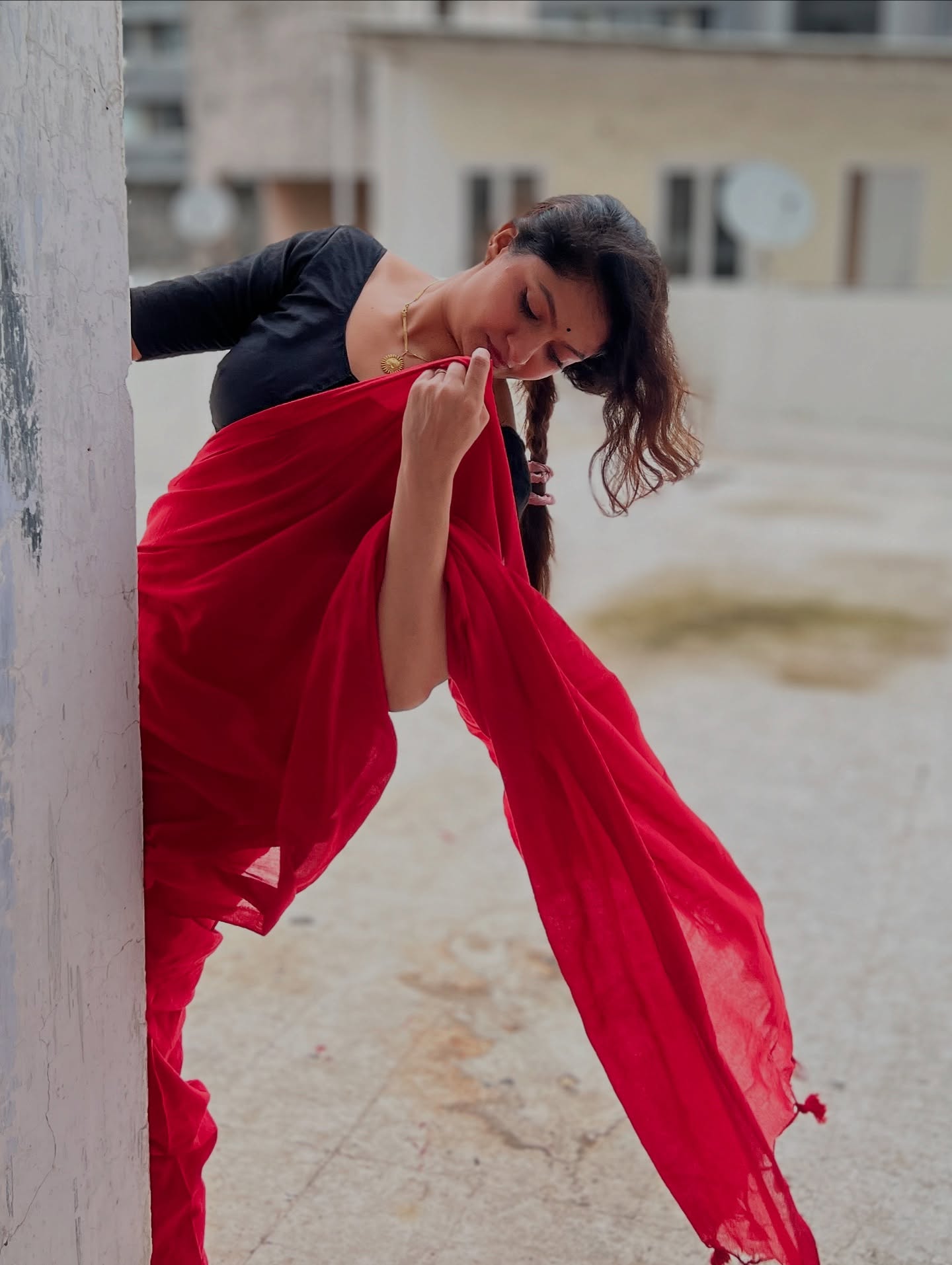 Sanam Joshi Turns Up Heat in Hot Red Drapes