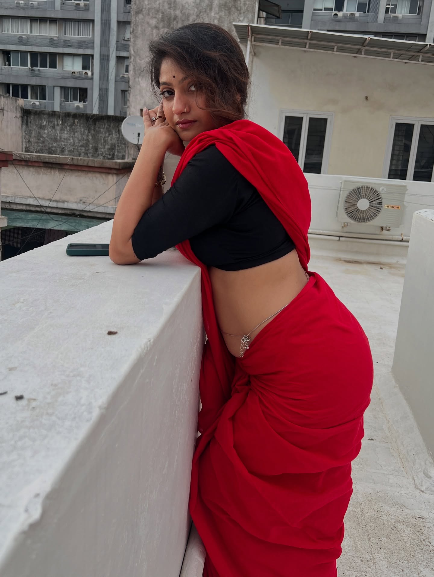 Sanam Joshi Turns Up Heat in Hot Red Drapes