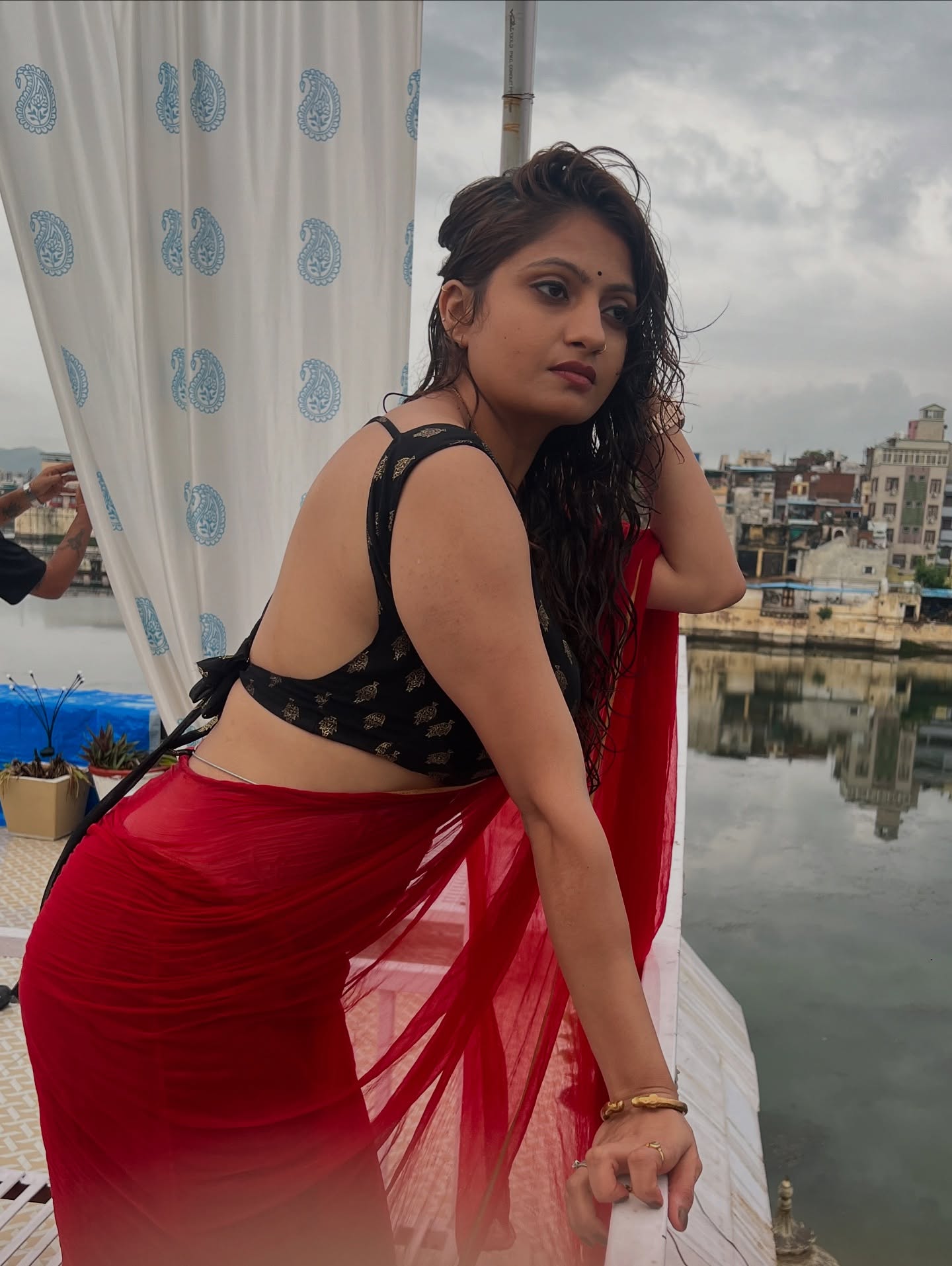 Sanam Joshi Turns Up Heat in Hot Red Drapes