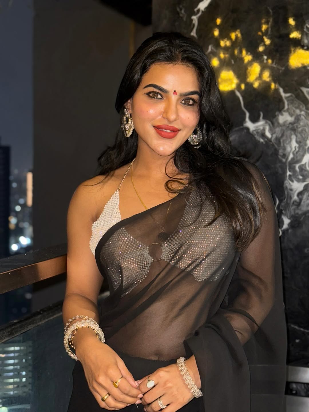 Saree Glam Uneka Ray Style glowing beautifully in bold photoshoot.