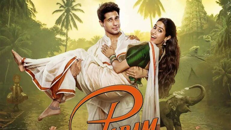 Sid and Janhvi in Param Sundari scene