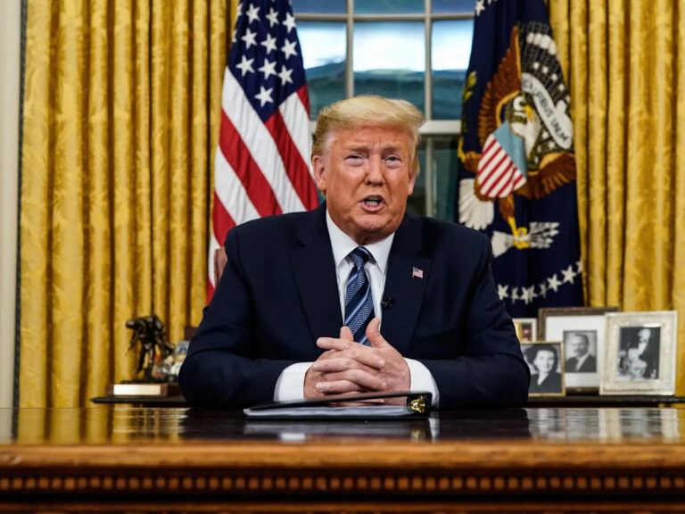 Donald Trump announcing tariff hikes affecting India and global trade