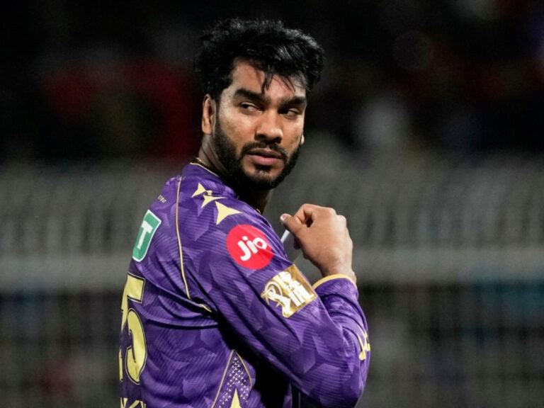 Venkatesh Iyer in KKR jersey during IPL match