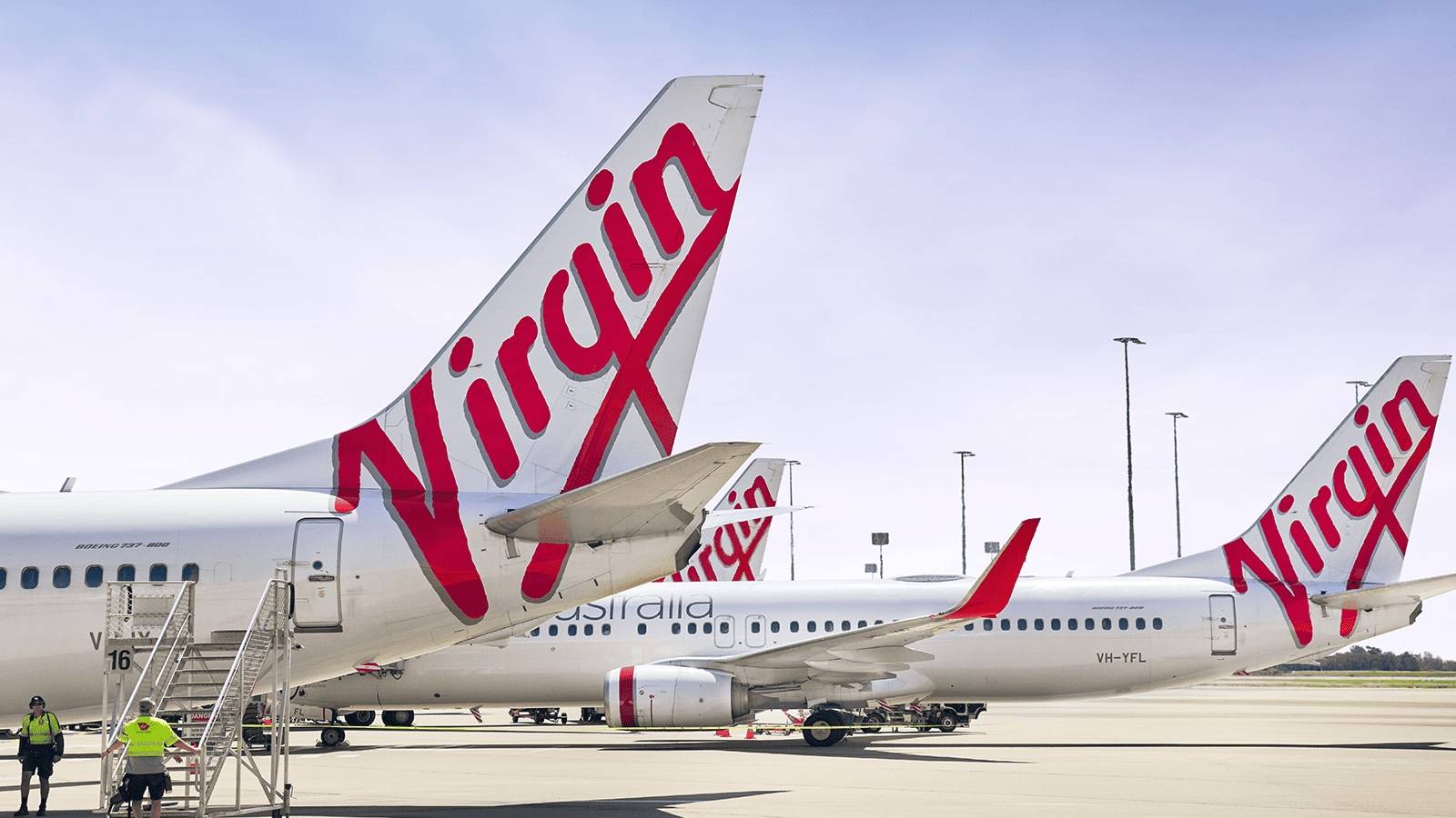 Virgin Australia aircraft at airport gate