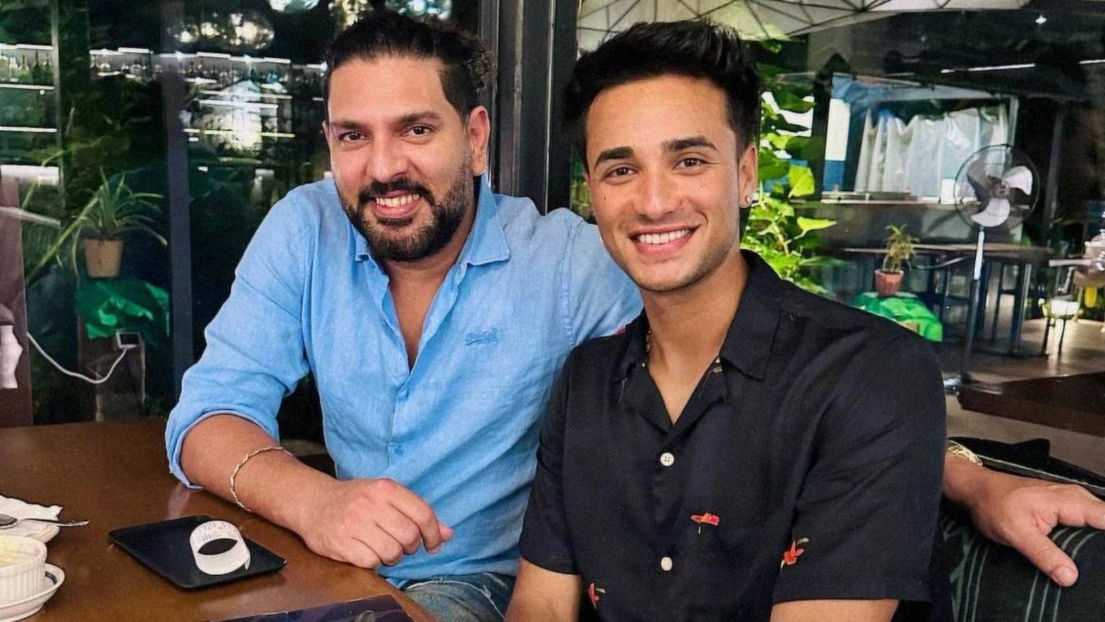 Abhishek Sharma with mentor Yuvraj Singh