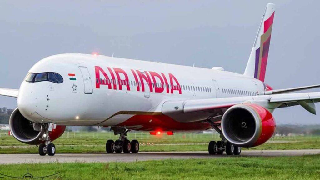 Air India check-in counter with confused passengers