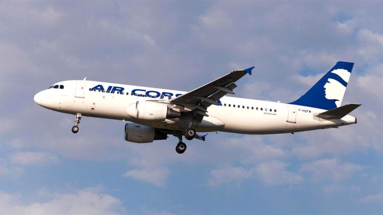 Air Corsica flight circles Ajaccio airport