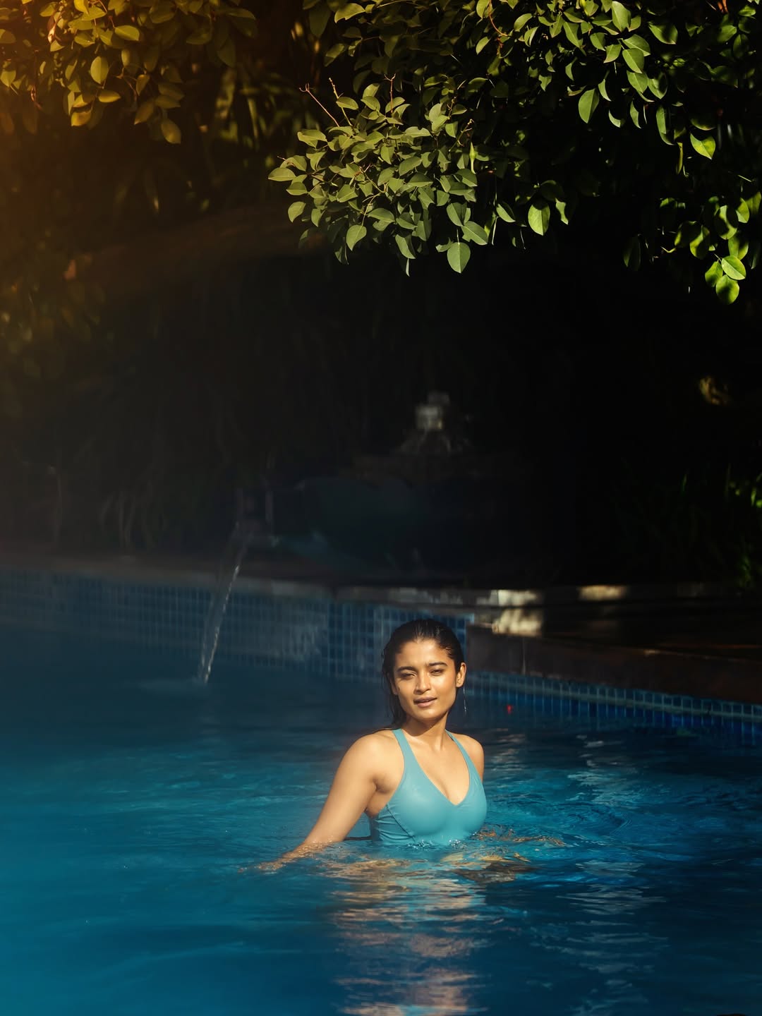 Chaithra Achar shines in bikini, flaunting her serious glamorous looks.