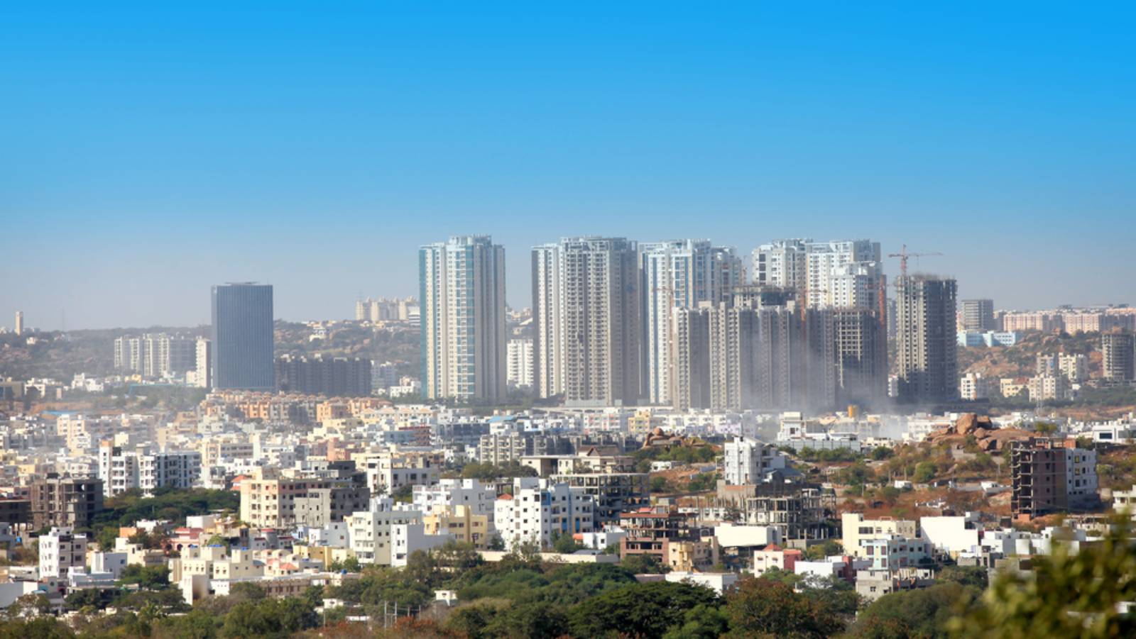 Aerial view of land near Gachibowli IT corridor