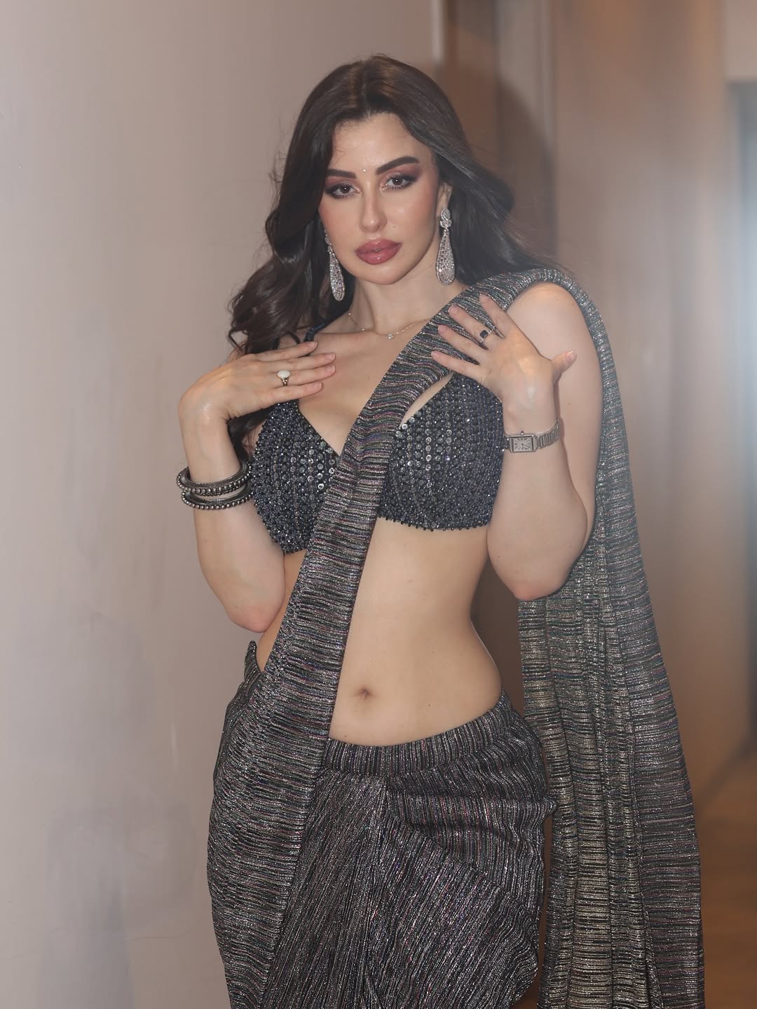 Giorgia Andriani Poses With A Hand In Her Hair