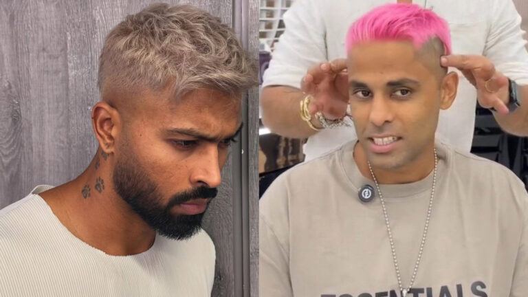 Hardik Pandya and Surya pink hair look