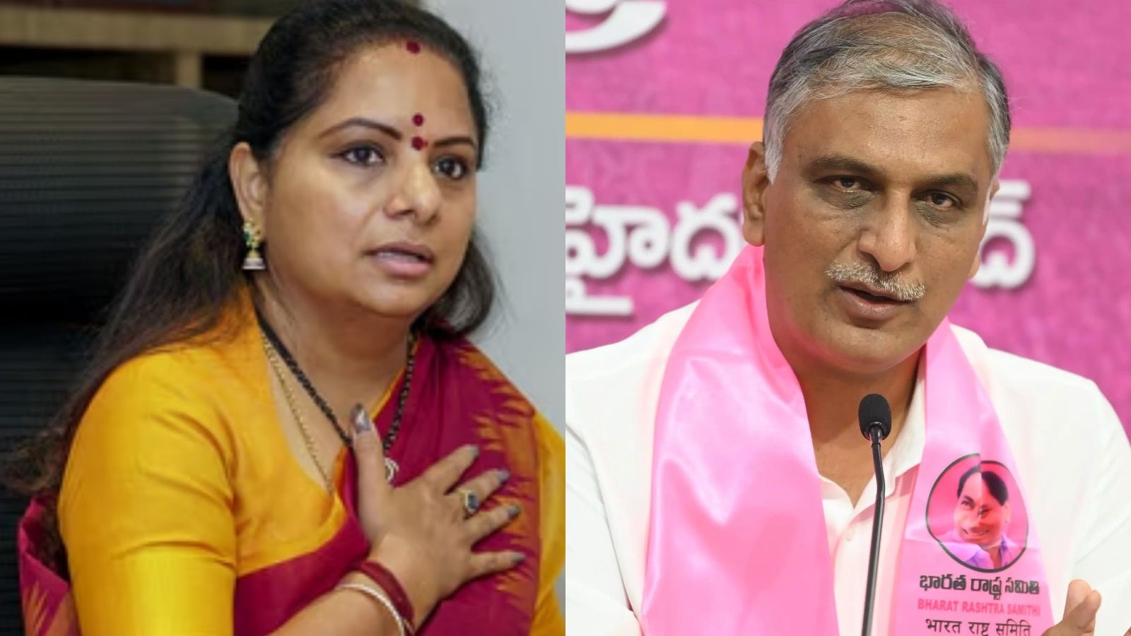 Harish Rao and Kalvakuntla Kavitha political clash in BRS over Kaleshwaram corruption allegations