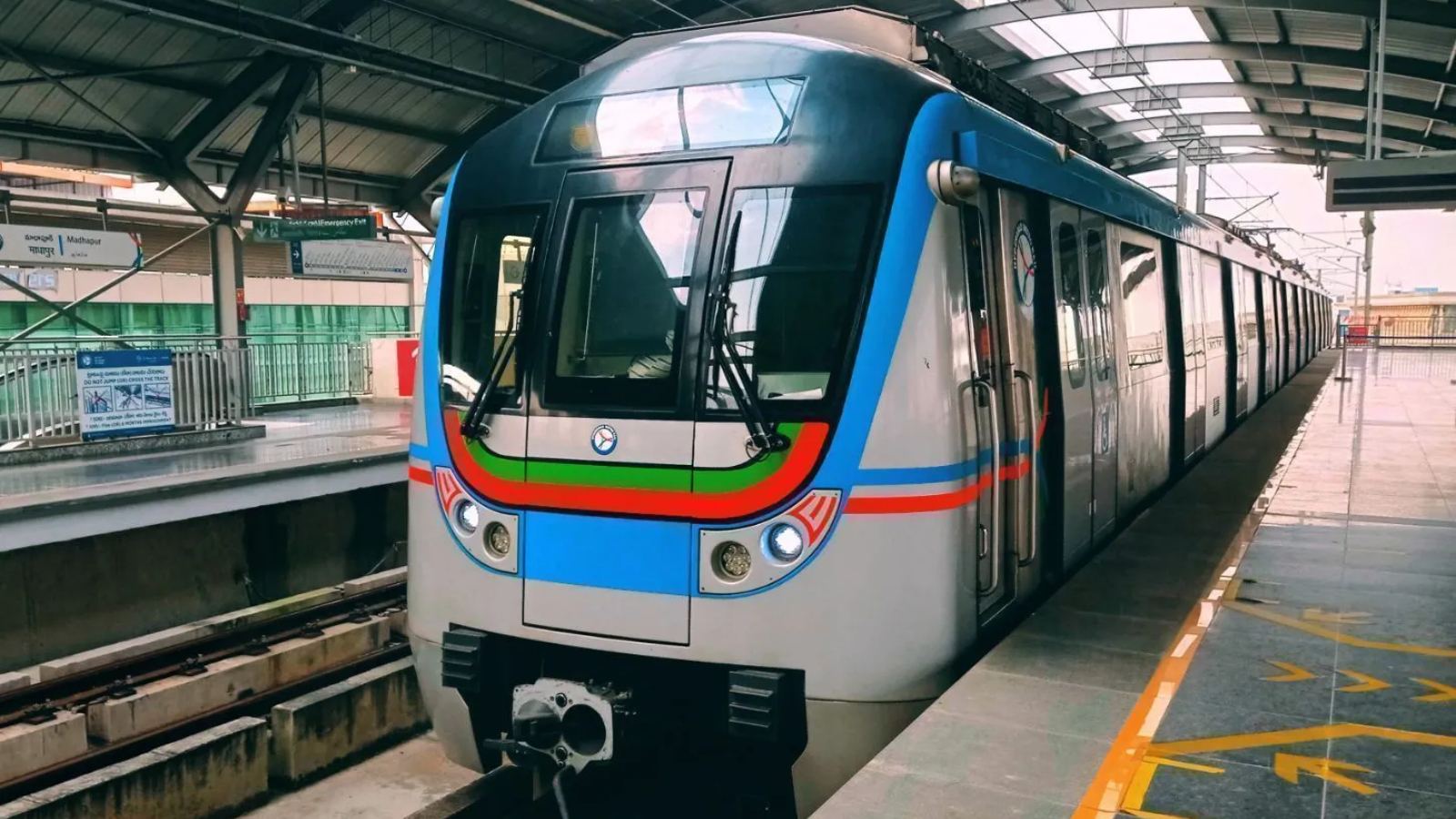 Hyderabad Metro train with passengers highlighting financial losses and challenges