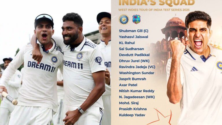 Indian Test squad vs West Indies 2025
