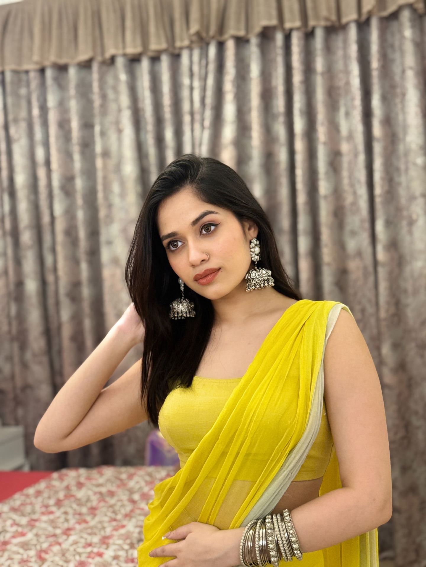 Close-up of Jannat Zubair's ethnic look.