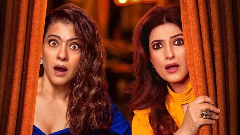 Kajol and Twinkle on talk show set